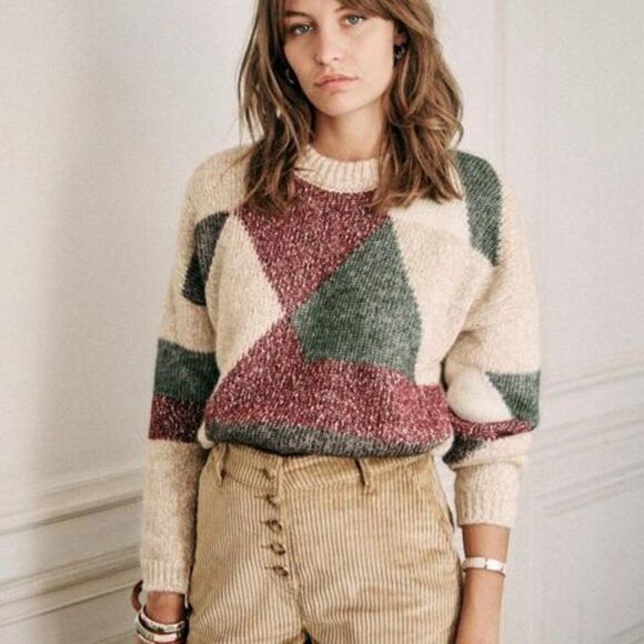 Sézane Sweaters - Sézane Pull Nathanael Sweater Knitted Long Sleeve Women's Multi Size XS NWOT